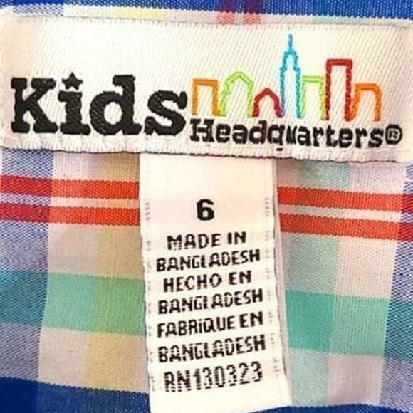 Excellent condition Kids Headquarters Boys Multicolor Plaid Button Shirt Size 6 - Picture 4 of 7